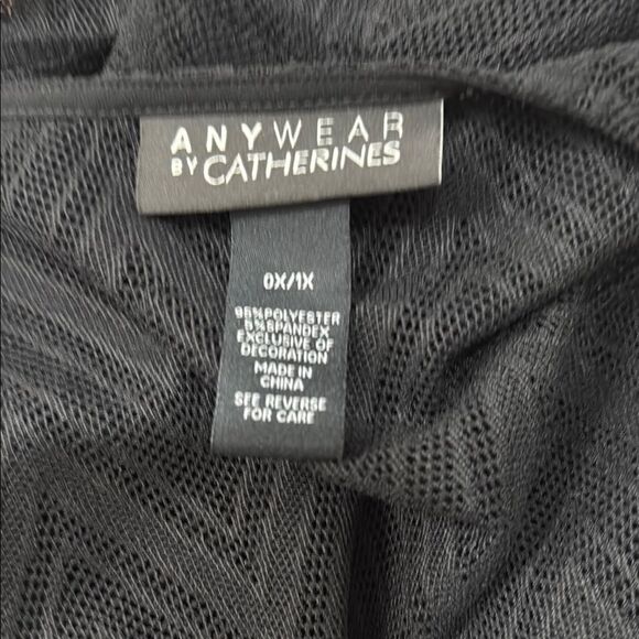 Catherines Black Chevron Kimono Beach Coverup Sz 0X-1X PalmPalm Ball Cruise Wear - Picture 10 of 12